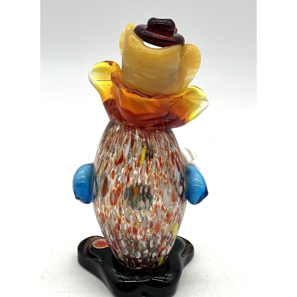 Murano Art Glass Clown Figurine Italy Hand Blown Multicolor Vintage Decor 6.5" - Picture 5 of 8